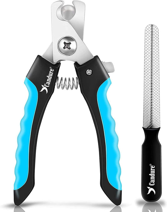Dog Nail Clippers and Trimmer with Safety Guard to Avoid Over-Cutting Toe Nails Professional Grooming Pet Nail Clipper with Nail File for Small Medium-Large Breeds