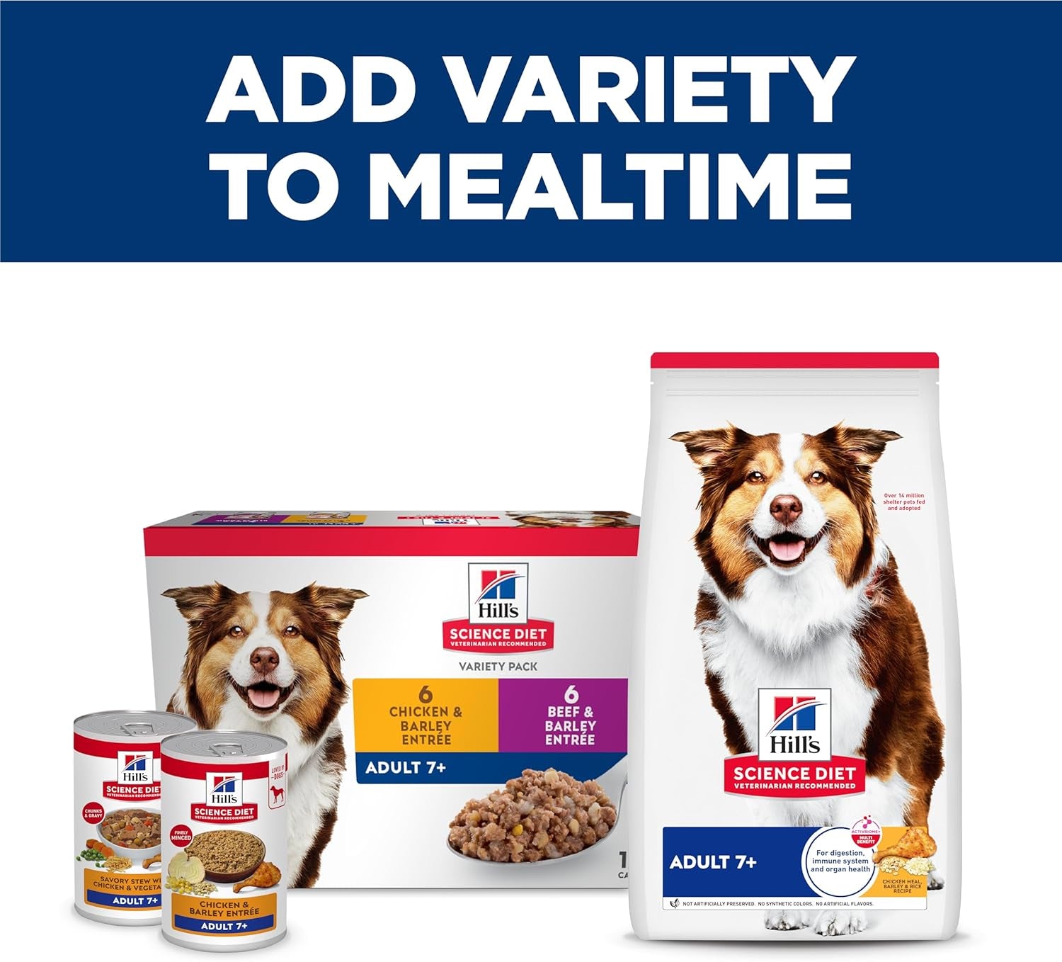 Adult 7+, Senior Adult 7+ Premium Nutrition, Wet Dog Food, Chicken & Barley Loaf, 13 Oz Can, Case of 12