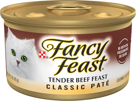 Purina  Tender Beef Feast Classic Grain Free Wet Cat Food Pate - (Pack of 24) 3 Oz. Cans