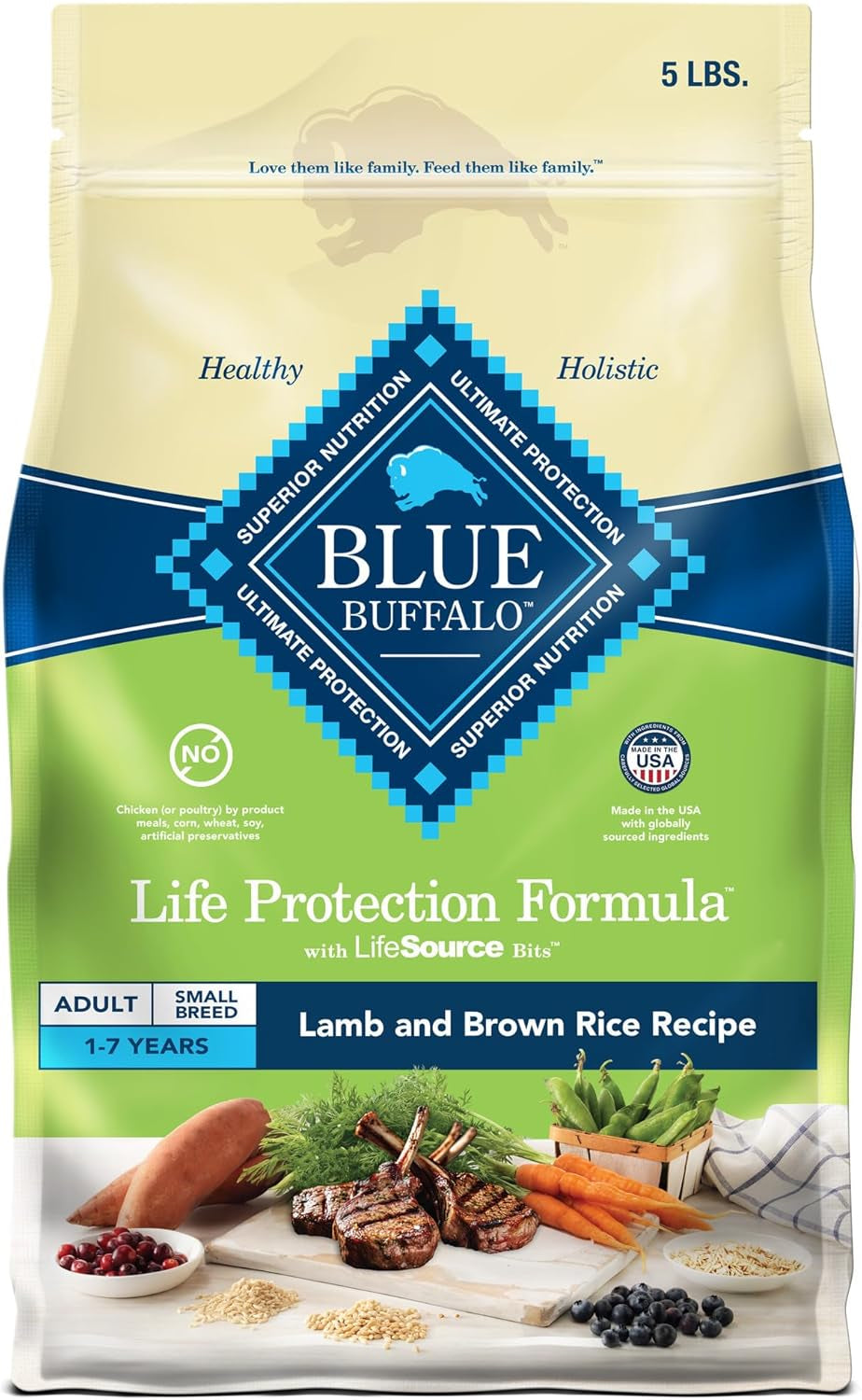 Life Protection Formula Natural Adult Small Breed Dry Dog Food, Lamb and Brown Rice 5-Lb Trial Size Bag