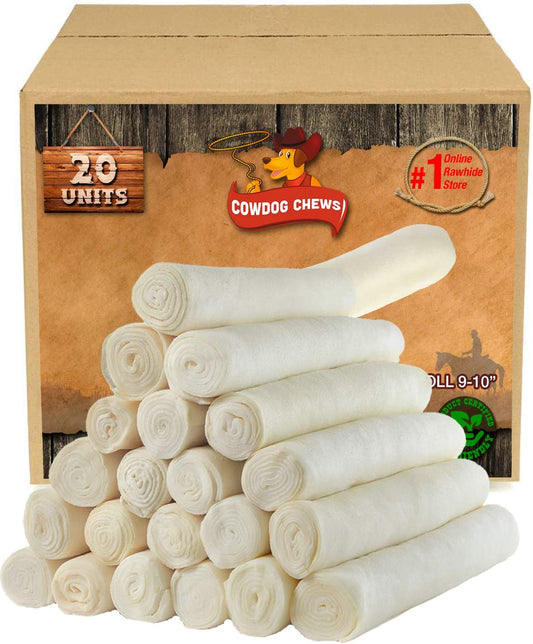 Retriever Roll 9-10 Inch All Natural Rawhide Product (20 Pack)