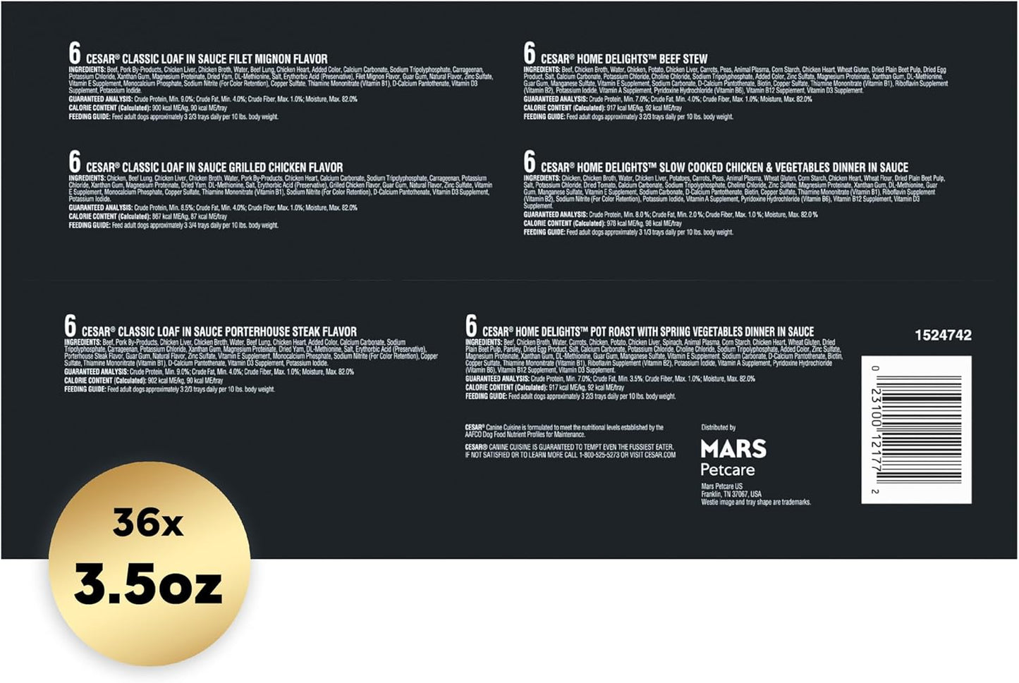 Wet Dog Food Home Delights & Classic Loaf in Sauce, Variety Pack, 3.5 Oz. (36 Count, Pack of 1)