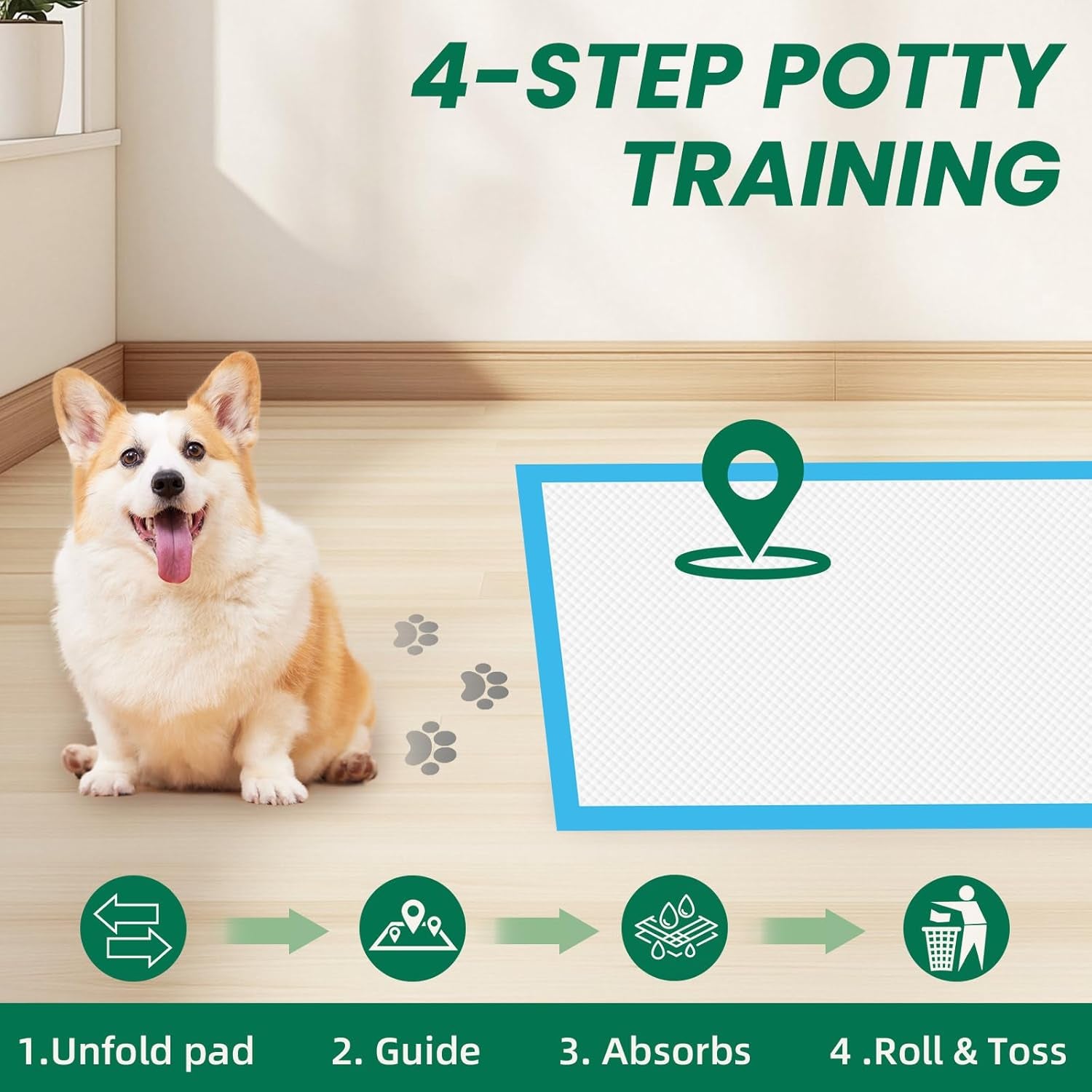 100 Count Large Dog & Cat Puppy Pee Pads - 28"X30" Absorbent Potty Training Pads | Leakproof Quick-Dry Disposable Pet Pads for Puppies, Dogs & Cats | Indoor, Outdoor, Litter Box, Housebreaking Use