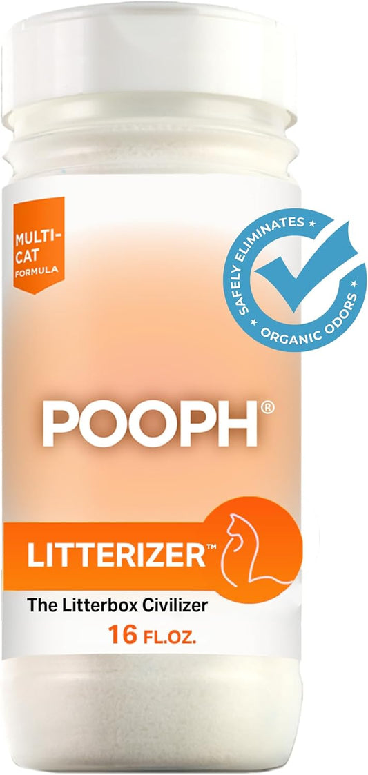 LITTERIZER – Litter Box Deodorizer – Eliminates Odors Instantly – Helps Reduce Litter Use – Safe & Fragrance-Free – 1 Bottle