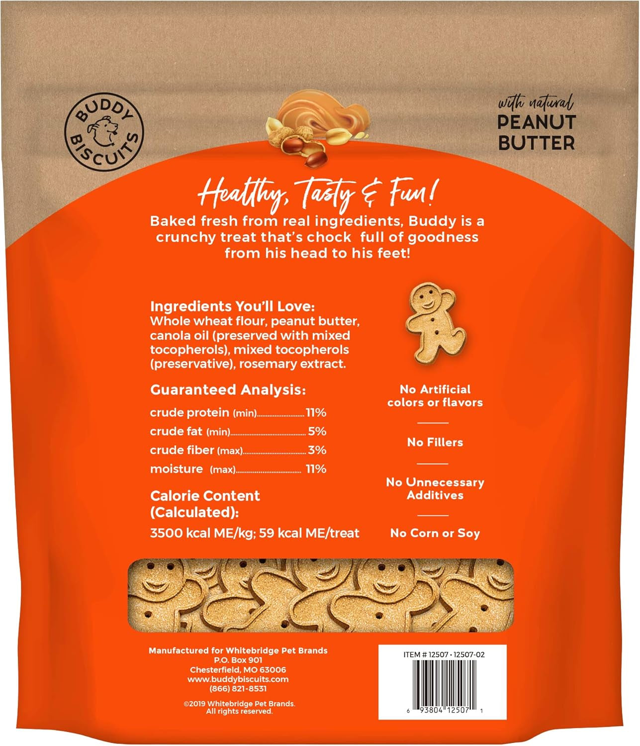3.5 Lbs. Bag of Crunchy Dog Treats Made with Natural Peanut Butter