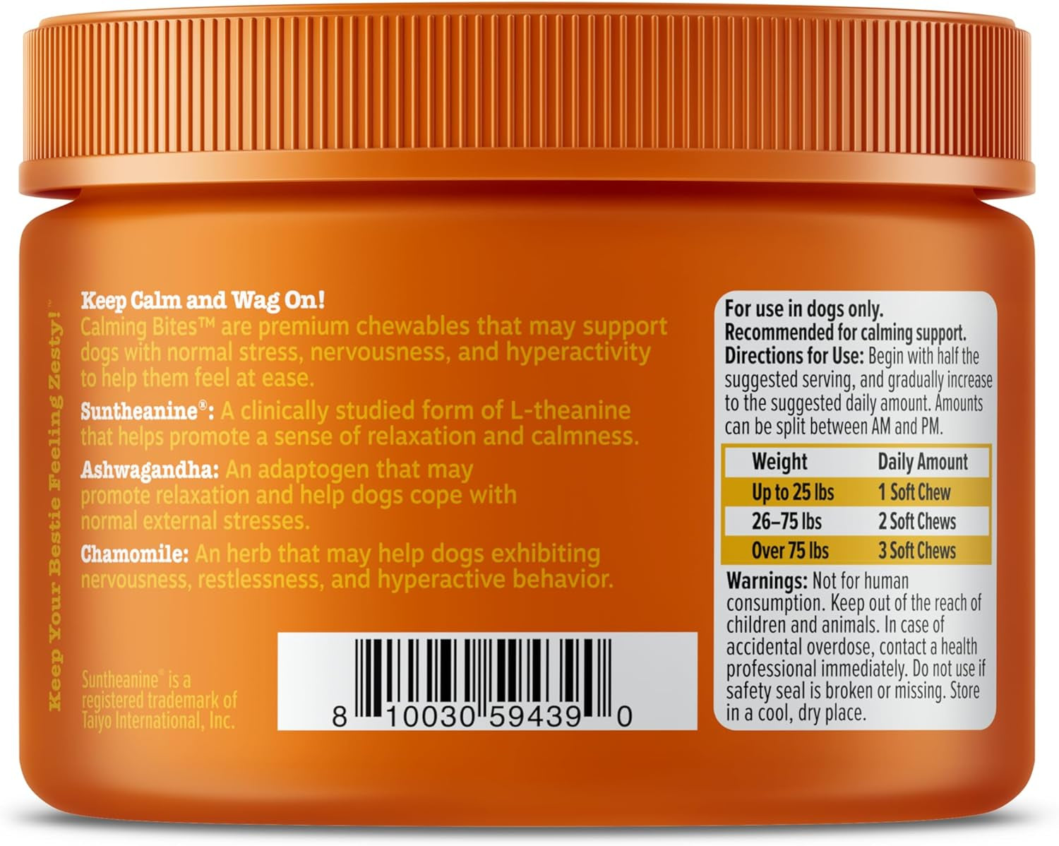 Calming Chews for Dogs - for Everyday Stress, Relaxation, Composure, and Separation Peanut Butter 50 Count