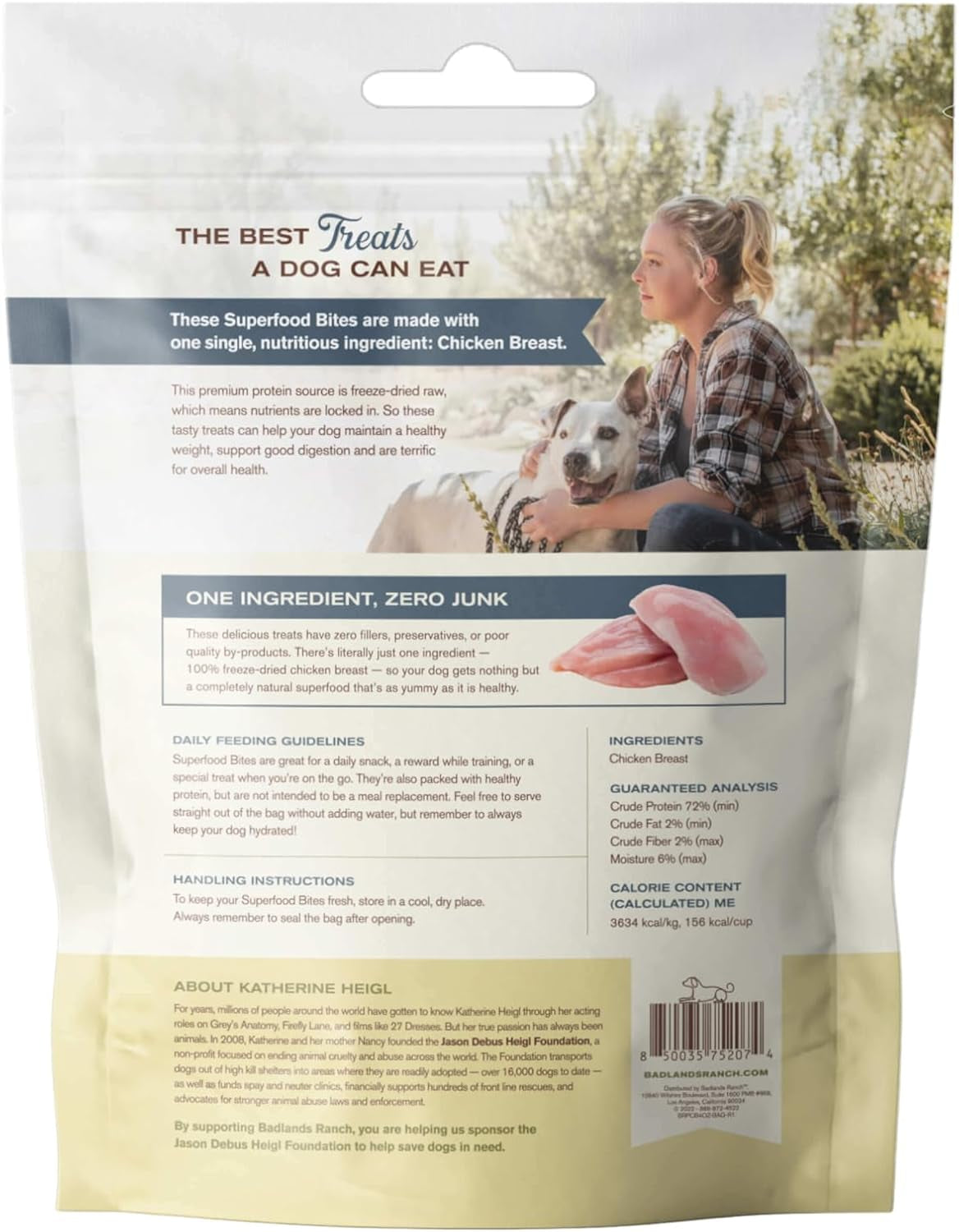 - Superfood Bite, Freeze-Dried Raw Dog Treats - Protein Rich, Train & Reward, Traceable Single Ingredient by Katherine Heigl (Chicken Breast)