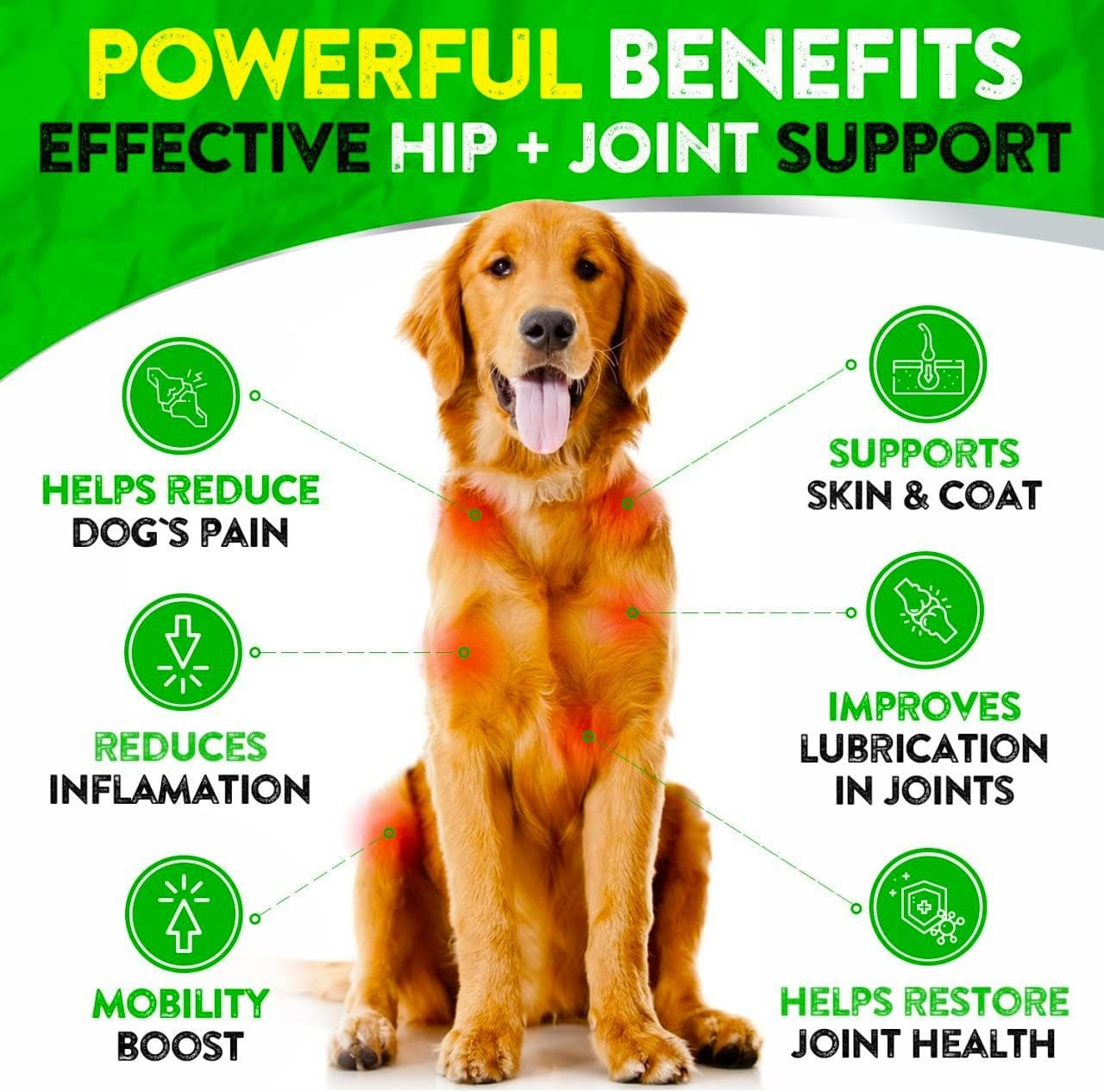 Hemp Hip and Joint Supplement for Dogs - Glucosamine for Dogs - 170 Dog Joint Pain Relief Treats - Chondroitin, Hemp Oil, MSM - Mobility & Flexibility Support - Advanced Care Health - Made in USA