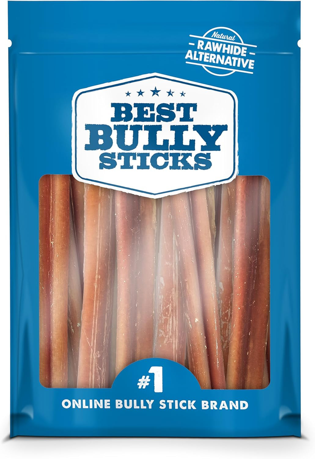 6 Inch Bully Sticks - 8 Oz (Pack of 1) - Natural Grass-Fed, Grain and Rawhide Free, Great for Medium or Large Pets