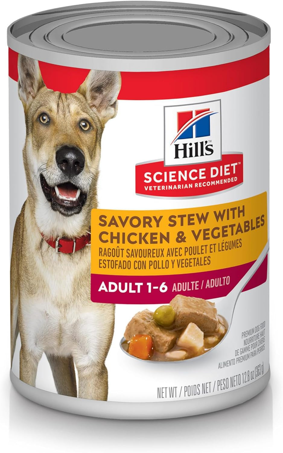 Adult 1-6, Adult 1-6 Premium Nutrition, Wet Dog Food, Chicken & Vegetables Stew, 12.8 Oz Can, Case of 12