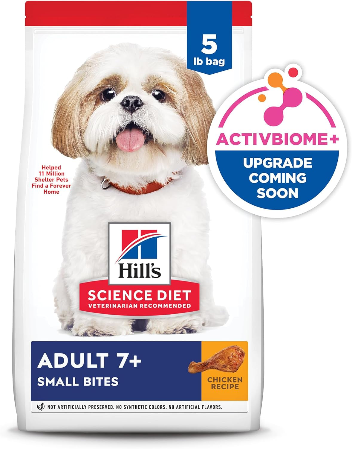 Adult 7+, Senior Adult 7+ Premium Nutrition, Small Kibble, Dry Dog Food, Chicken, Brown Rice, & Barley, 5 Lb Bag