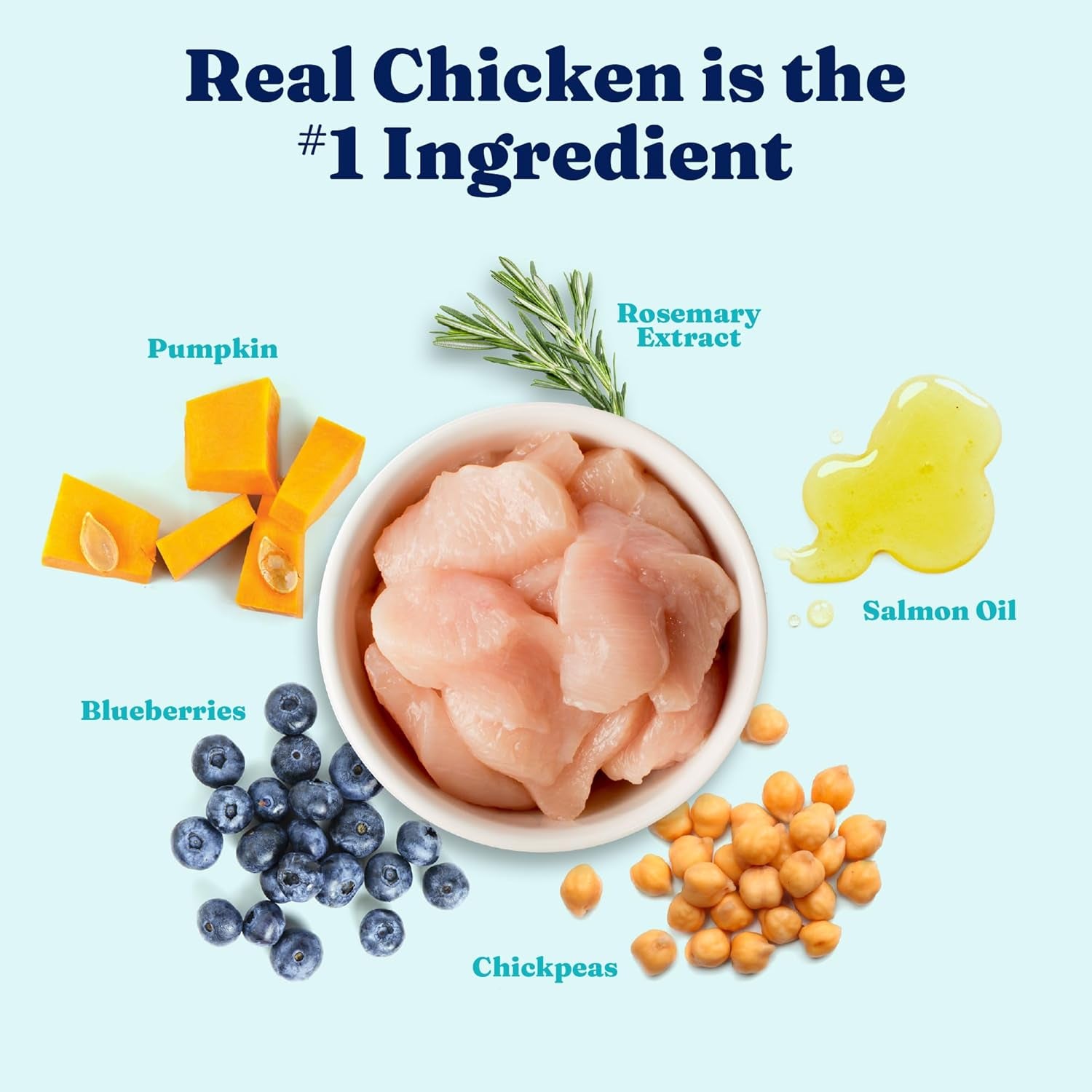 Toy & Small Breed Dry Dog Food Small Bites – Real Chicken, Grain Free Gluten Free, High Fiber Healthy Kibble W/Probiotics for Gut Health & Digestion Support – Nutrientboost™ – 3.75LB