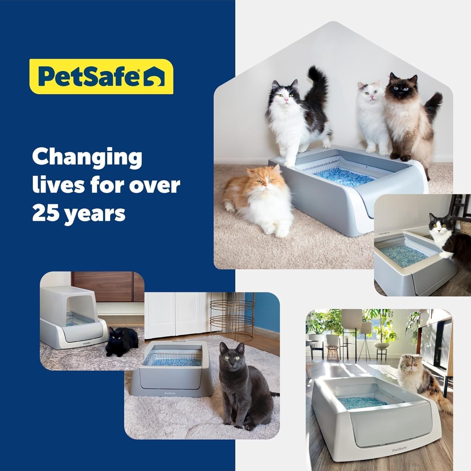 Scoopfree Crystal Cat Litter & Refill Tray with Lid, Fresh Scent, 4.3 Lb Bag with Each Tray, Pack of 6