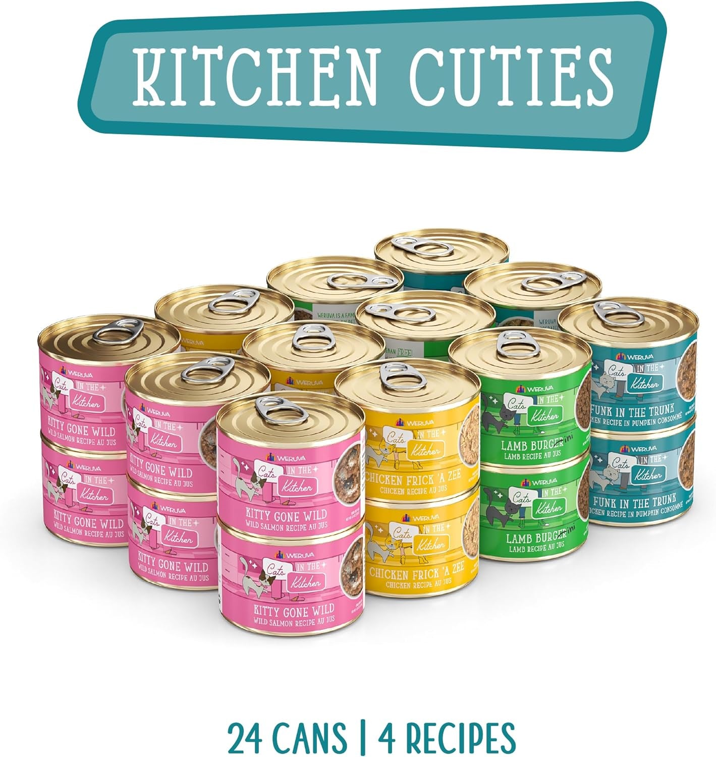 Cats in the Kitchen, Kitchen Cuties Variety Pack, Wet Cat Food, 6Oz Cans (Pack of 24)
