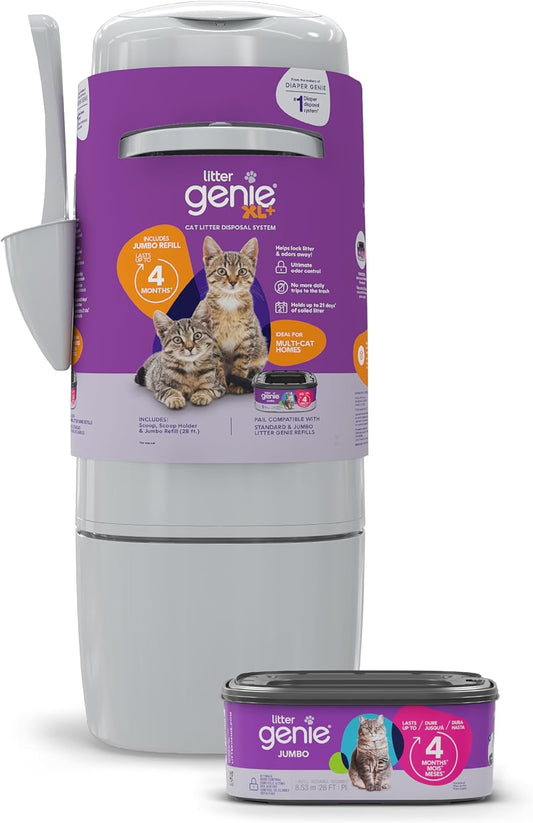 XL+ Pail | Cat Litter Waste Disposal System for Odor Control | Includes 1 Jumbo Refill Bag