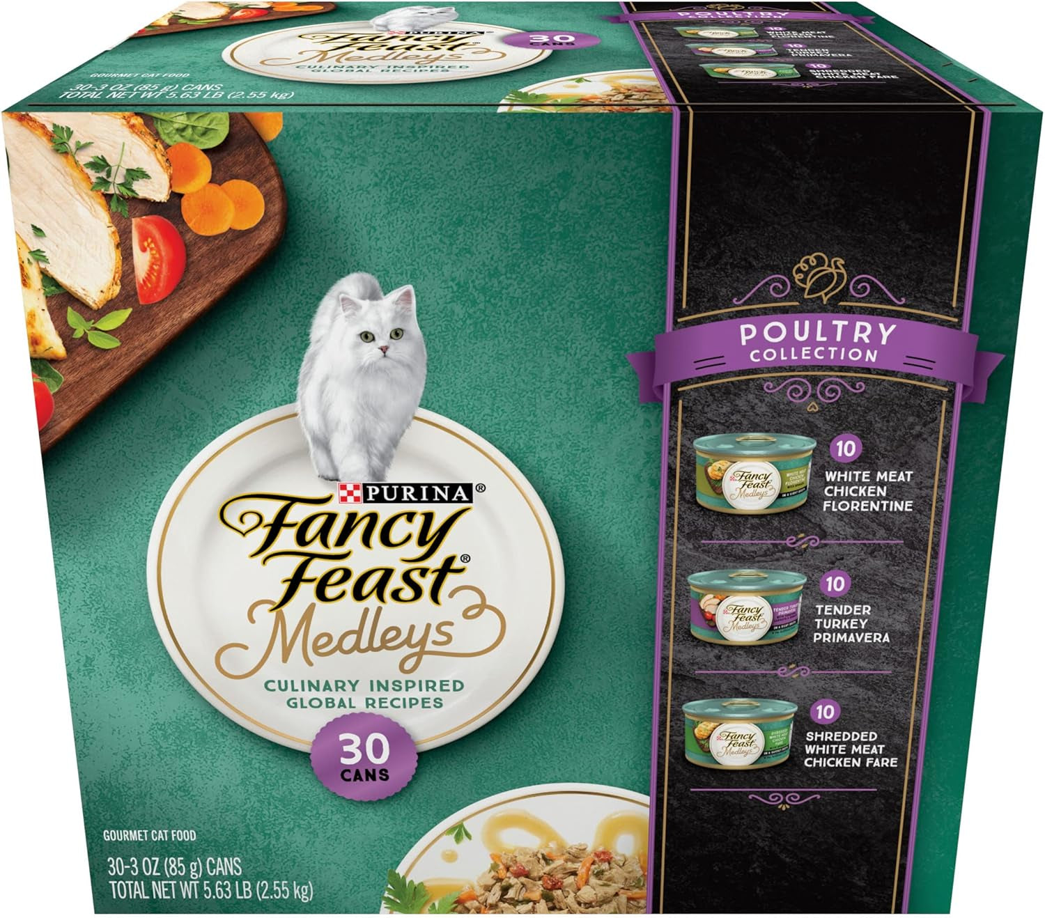 Purina  Medleys Poultry Collection Wet Cat Food Variety Pack - (Pack of 30) 3 Oz. Cans