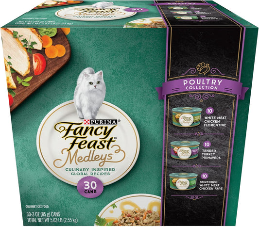 Purina  Medleys Poultry Collection Wet Cat Food Variety Pack - (Pack of 30) 3 Oz. Cans