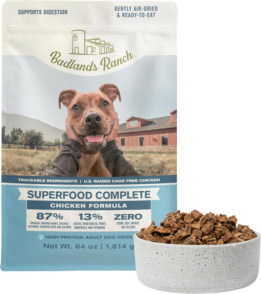 - Superfood Complete, Air-Dried Adult Dog Food - High Protein, Zero Fillers, Superfood Nutrition by Katherine Heigl (64 Oz., Premium Chicken)