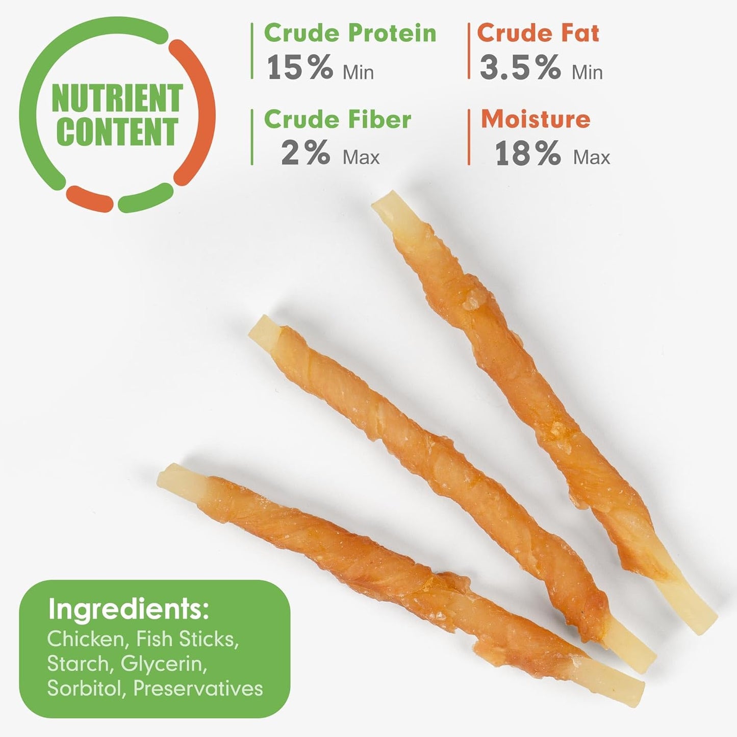 Rawhide Free Dog Treats Chicken Wrapped Cod Sticks for Small Dogs Healthy Training Treats Soft Snacks (14.11 Ounce -Pack of 1)