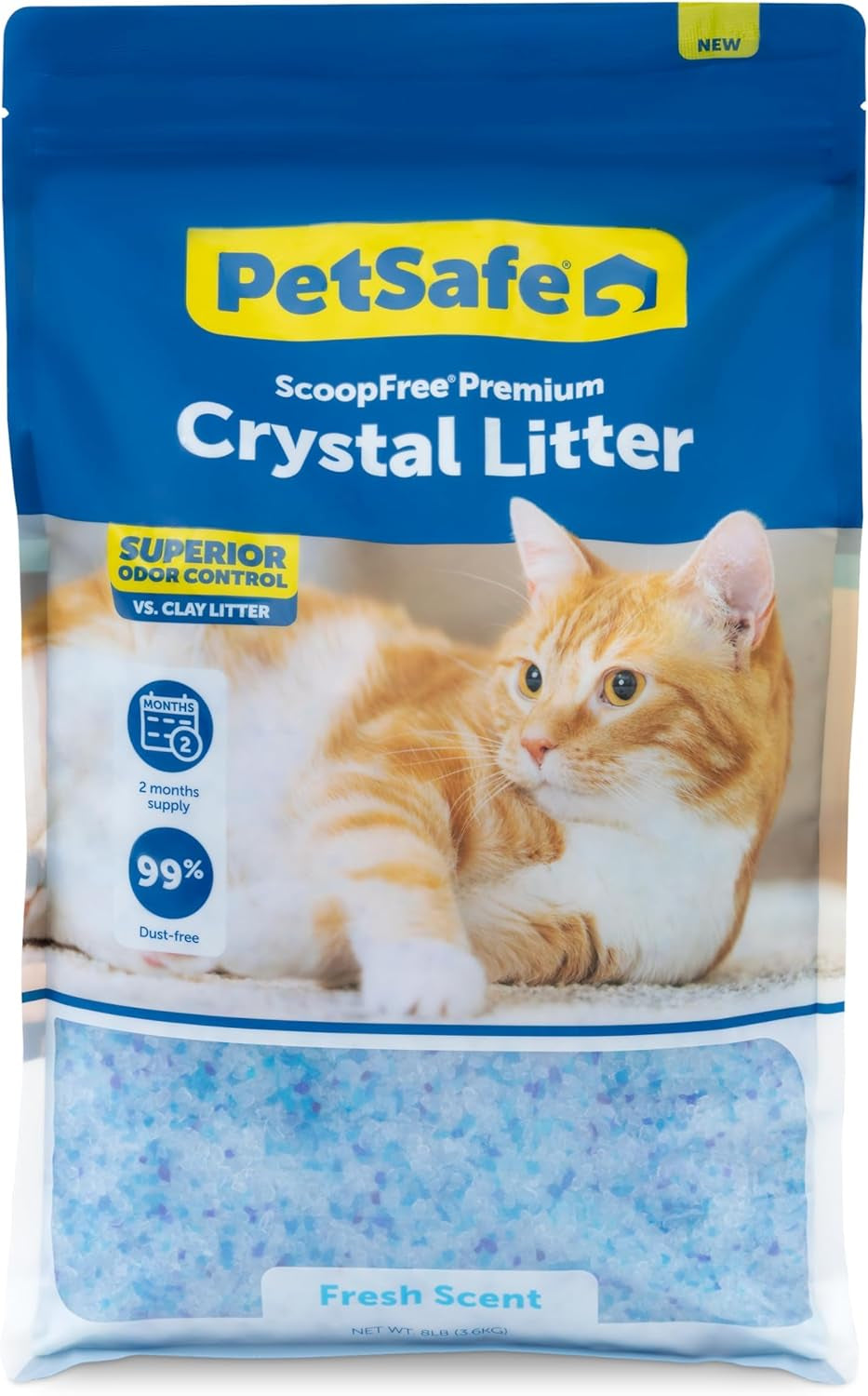 Scoopfree Odor Control Crystal Cat Litter, Fresh Scent, 8 Lb Bag