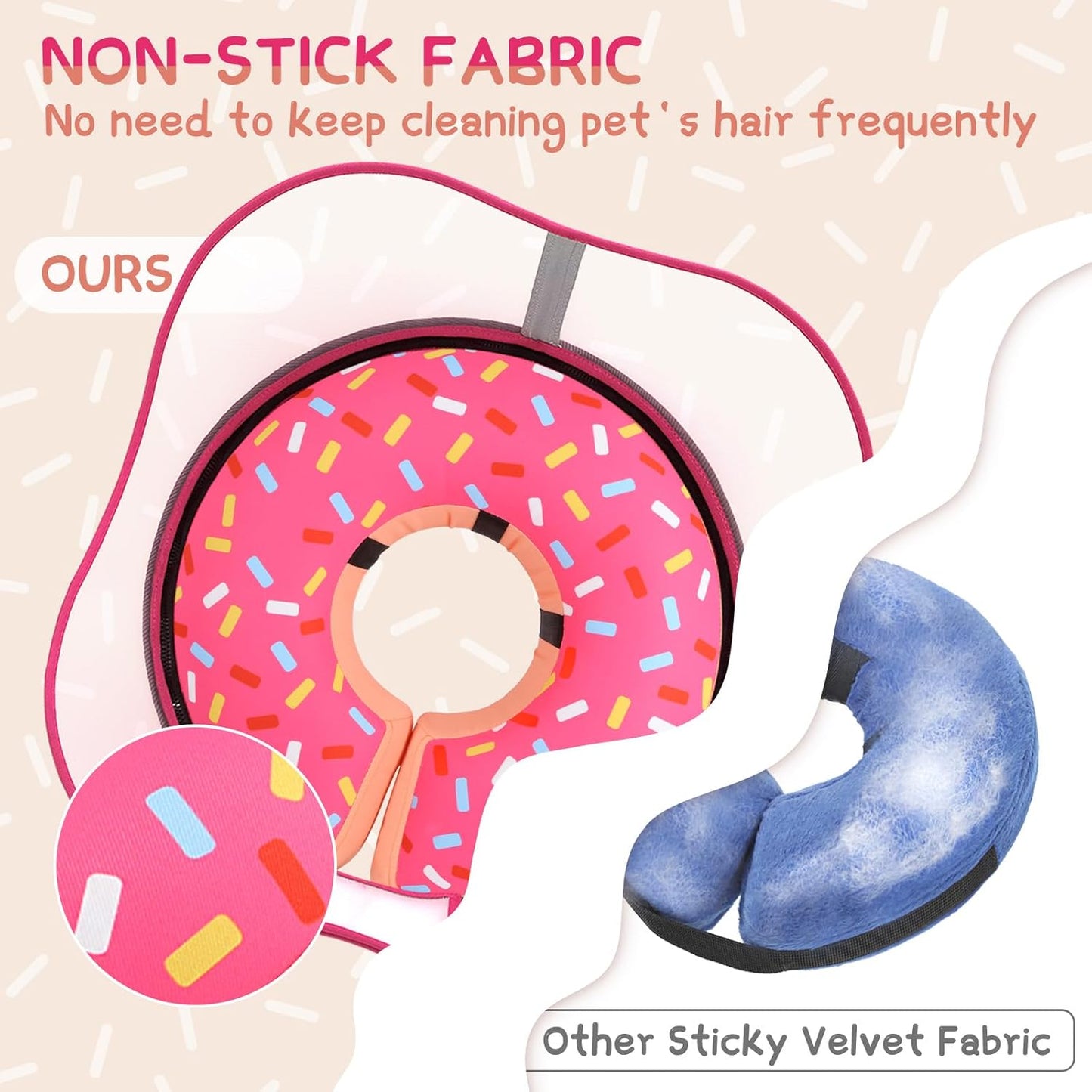 Raised Inflatable Dog Cone Collar to Stop Licking, Soft Dog Cone Alternative after Surgery, Doggie Neck Donut Collar for Small Medium Large Dogs