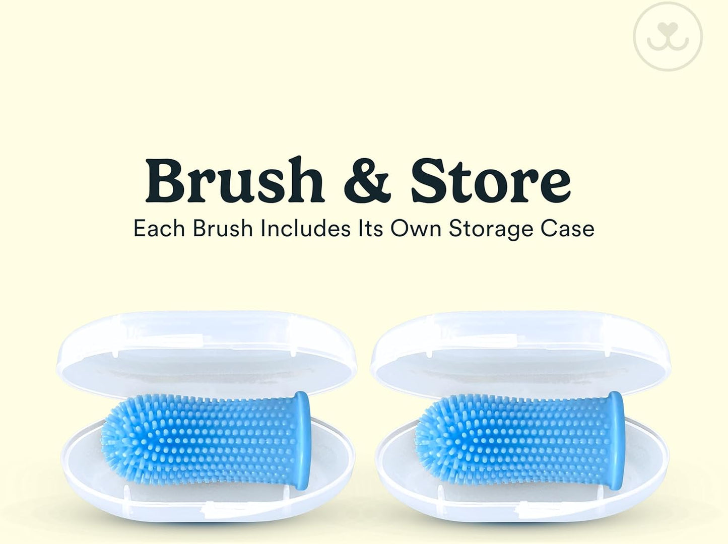 Dog Toothbrush, 360 Dog Tooth Brushing Kit, Finger Toothbrush, Cat Tooth Brush, Teeth Cleaning, Pet Tooth Brush for Small & Large Pets, Pet Toothpaste Not Included, 2-Pack Blue