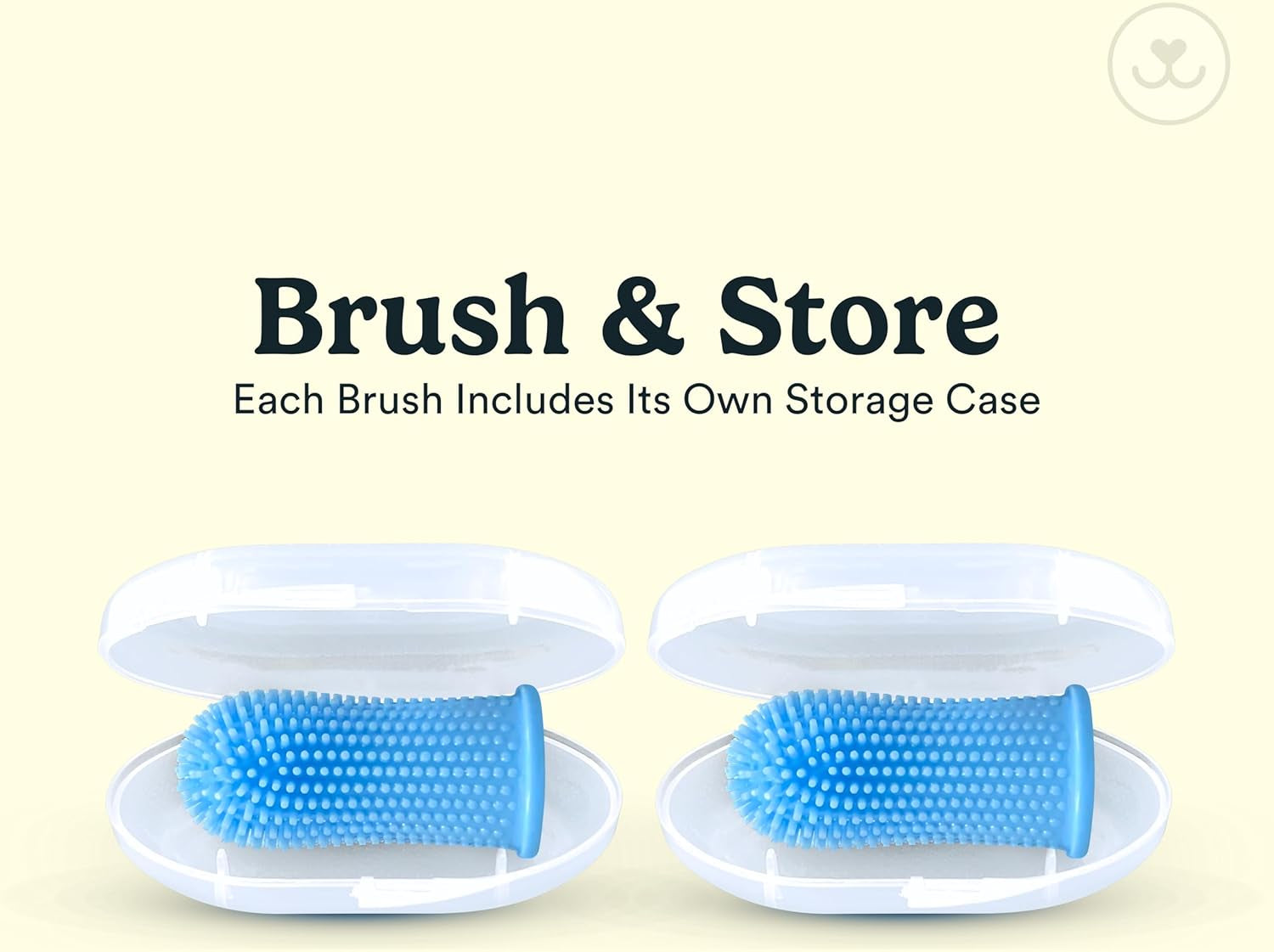 Dog Toothbrush, 360 Dog Tooth Brushing Kit, Finger Toothbrush, Cat Tooth Brush, Teeth Cleaning, Pet Tooth Brush for Small & Large Pets, Pet Toothpaste Not Included, 2-Pack Blue
