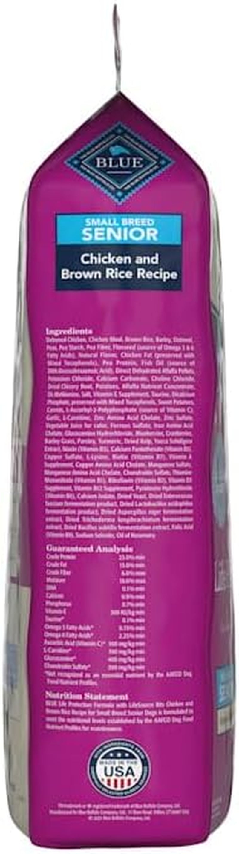 Life Protection Formula Small Breed Senior Dry Dog Food, Supports Joint Health and Immunity, Made with Natural Ingredients, Chicken & Brown Rice Recipe, 15-Lb. Bag