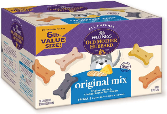 Wellness Original Mix Dog Biscuits, Natural, Training Treats, Four Flavors, Small Size, (6 Pound Bag)