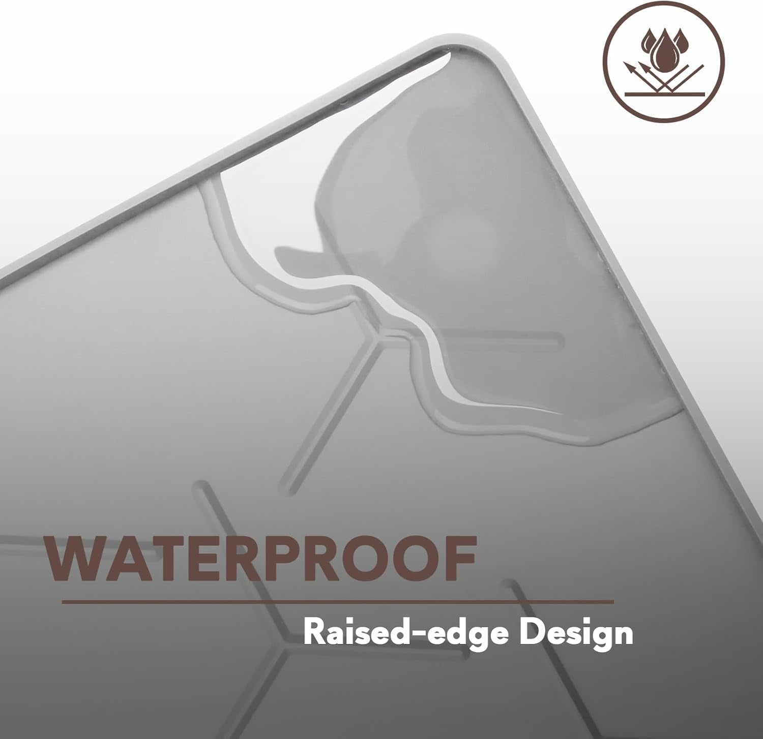 Cat Mat for Litter Box, Large 34" X 22" Cat Litter Mat, Waterproof Silicone Pad for Floor, Gray