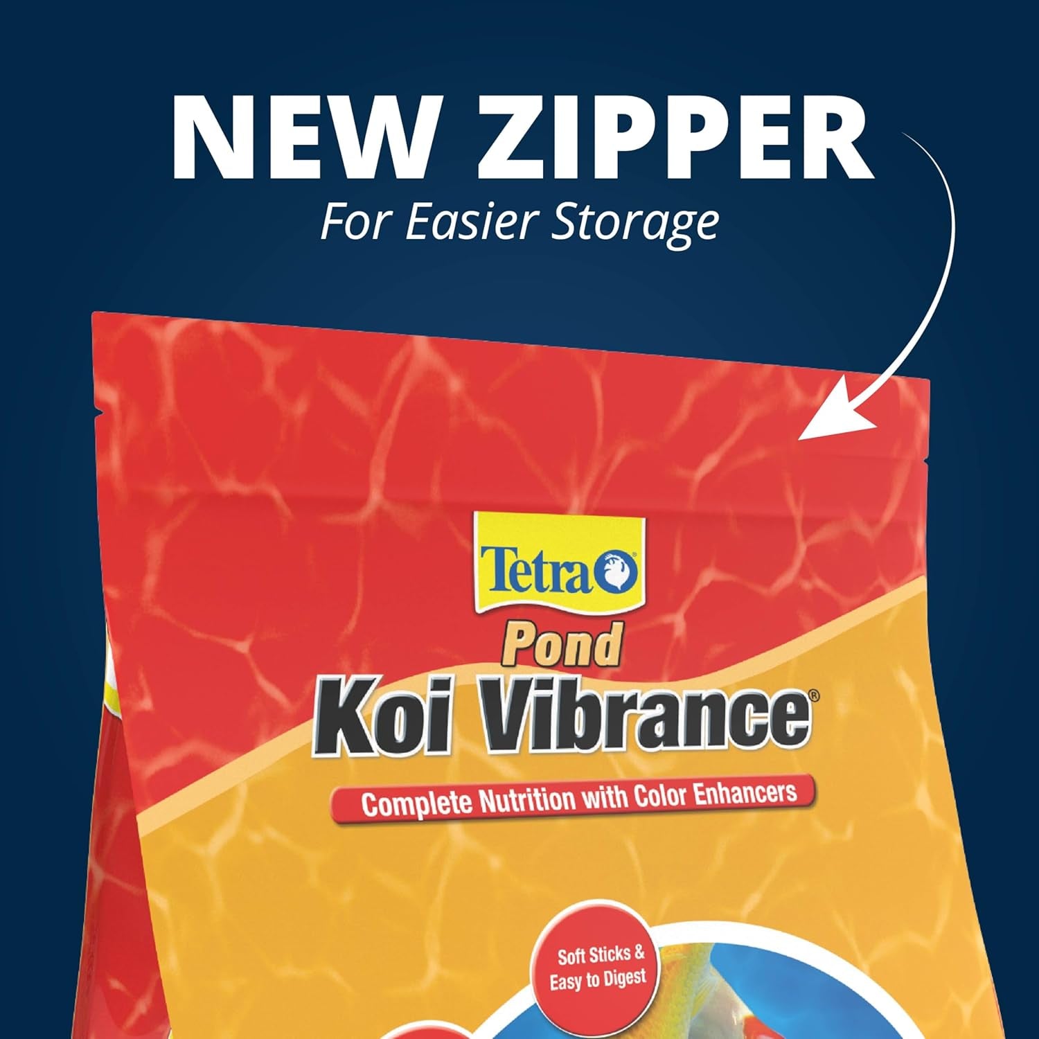 pond Koi Vibrance Soft Sticks, Floating Pond Fish Food for Koi Fish and Ornamental Goldfish, 2.42 Pounds