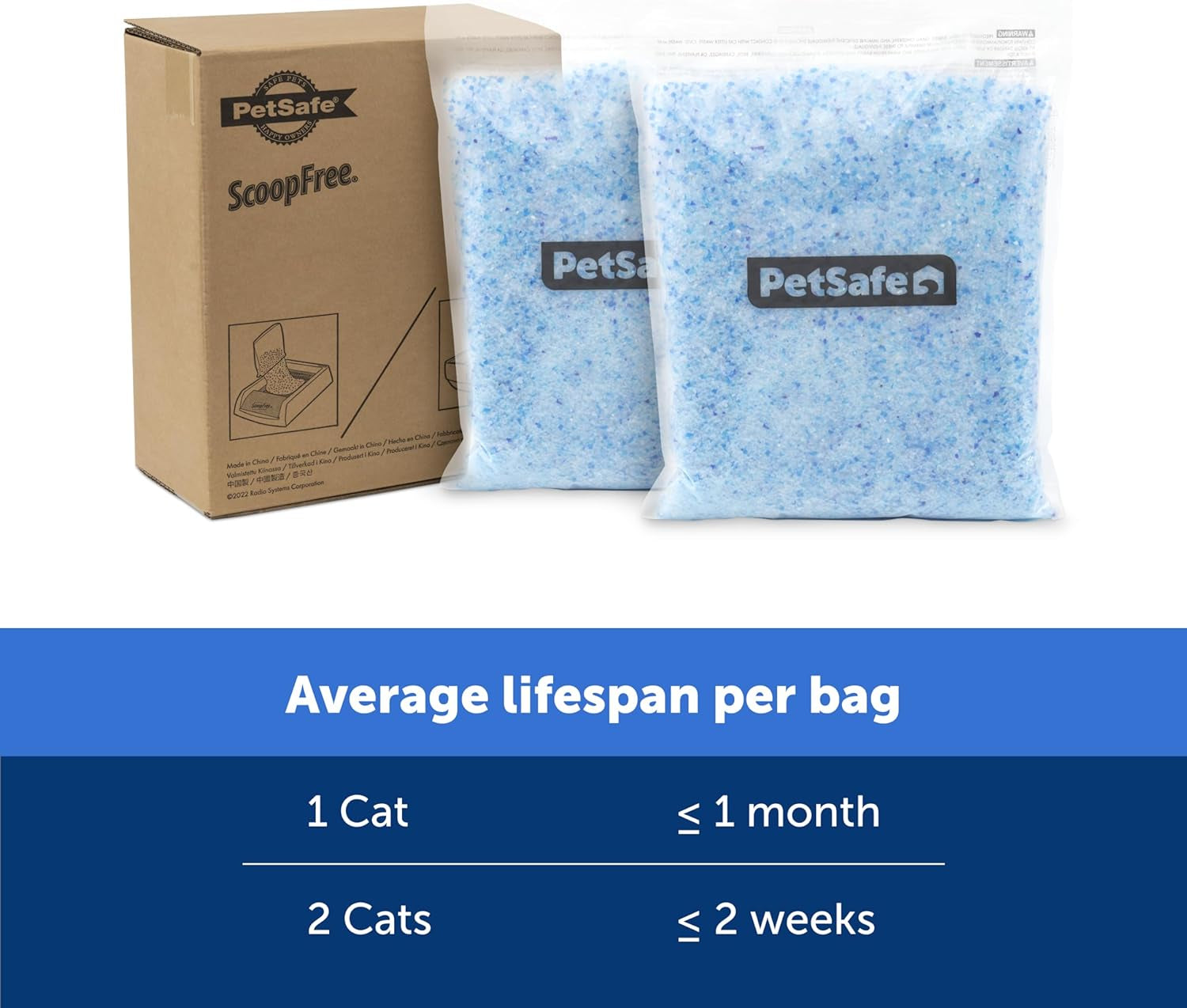 Scoopfree Premium Crystal Cat Litter - Outperforms Clay Litter - Refill Packs - Reusable Tray Compatible - Fresh Scent - 4.3 Lb Bags - 2 Pack