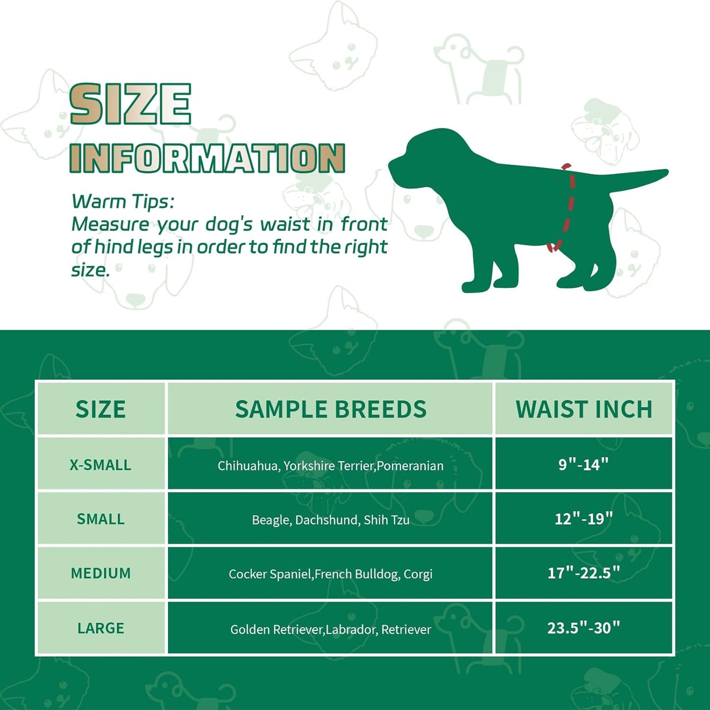 Dog Diapers Male 50 Ct, XS Size, Super-Absorbent Male Dog Wraps Disposable Doggie Diapers with Wetness Indicator, Puppy Diapers Male for Marking, Excitable Urination