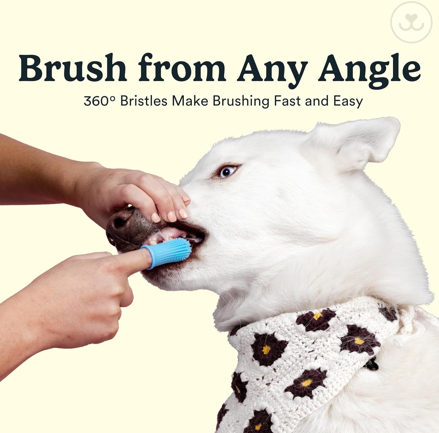 Dog Toothbrush, 360 Dog Tooth Brushing Kit, Finger Toothbrush, Cat Tooth Brush, Teeth Cleaning, Pet Tooth Brush for Small & Large Pets, Pet Toothpaste Not Included, 2-Pack Blue