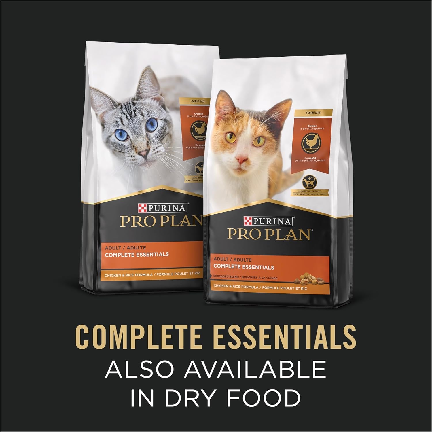 Gravy, High Protein Wet Cat Food Variety Pack, Complete Essentials Chicken and Turkey Favorites - (2 Packs of 12) 3 Oz. Cans