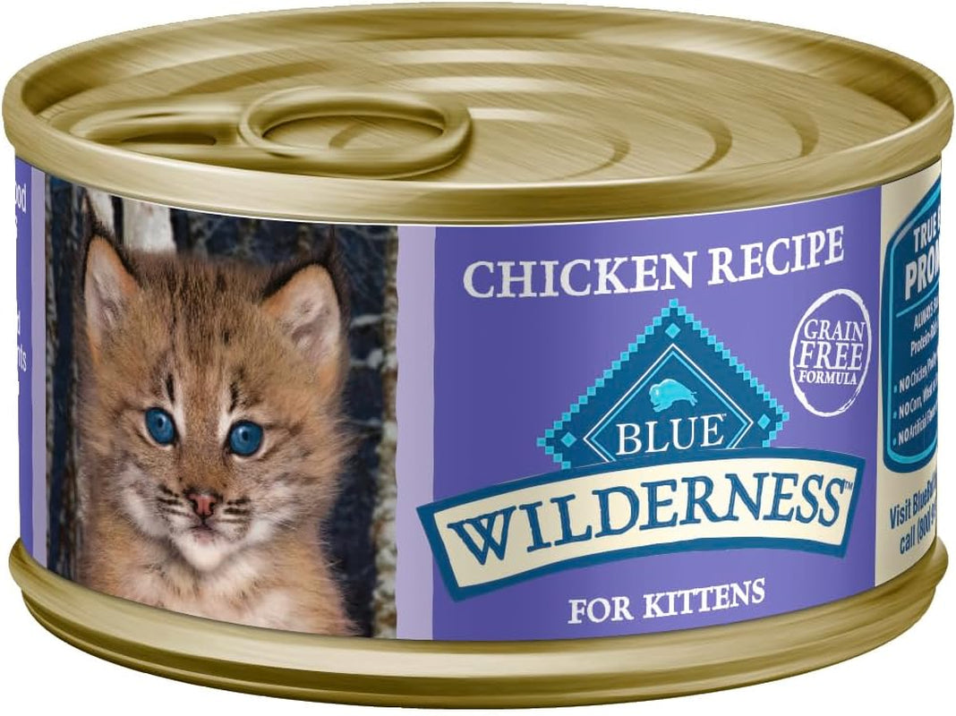 Wilderness High-Protein Grain-Free Wet Kitten Food, Chicken Paté Recipe, 3-Oz Cans, 24-Count