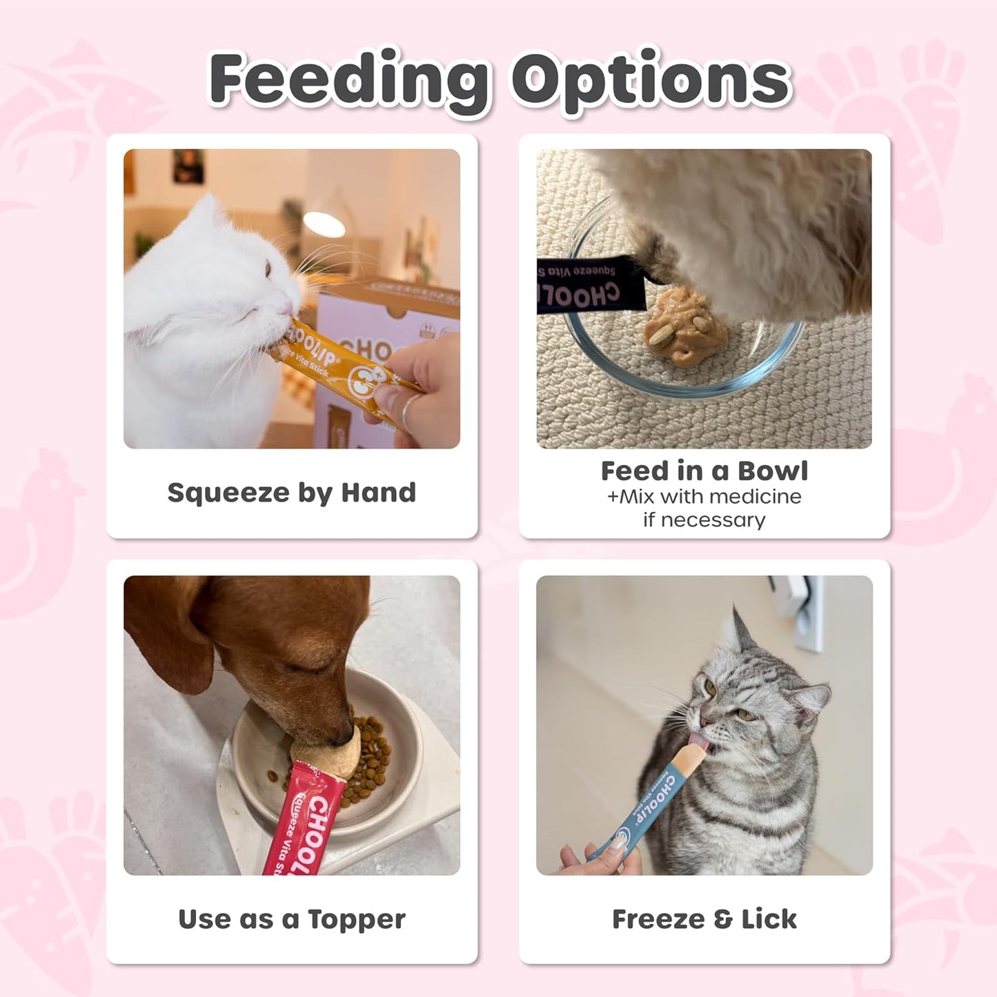 Squeeze Vita Stick Lickable Cat Treats & Dog Puree – 49-Count Variety Pack, Creamy Squeeze Tubes with Multivitamins, Grain-Free High-Protein Puree, Vet-Formulated Healthy Treats