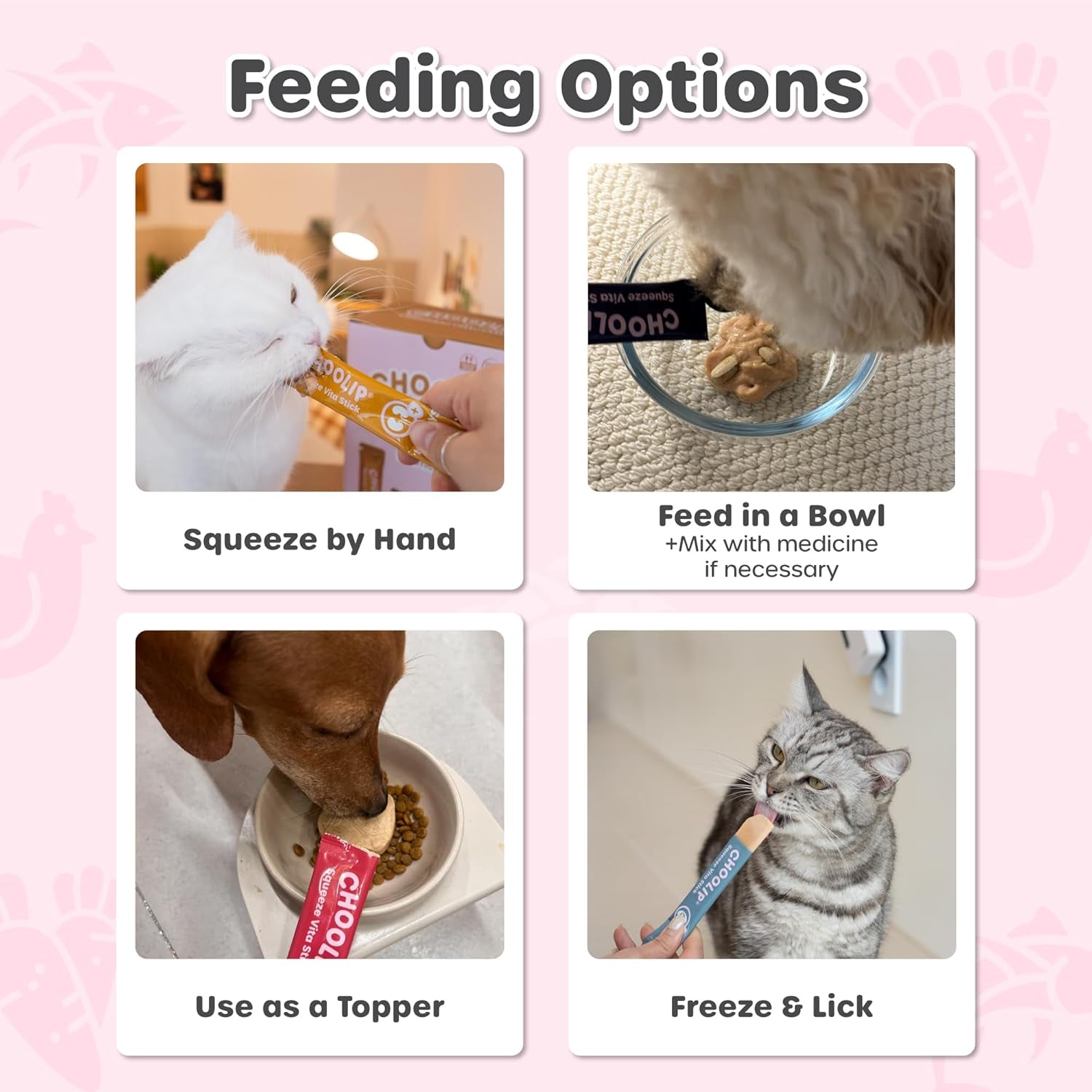 Squeeze Vita Stick Lickable Cat Treats & Dog Puree – 49-Count Variety Pack, Creamy Squeeze Tubes with Multivitamins, Grain-Free High-Protein Puree, Vet-Formulated Healthy Treats