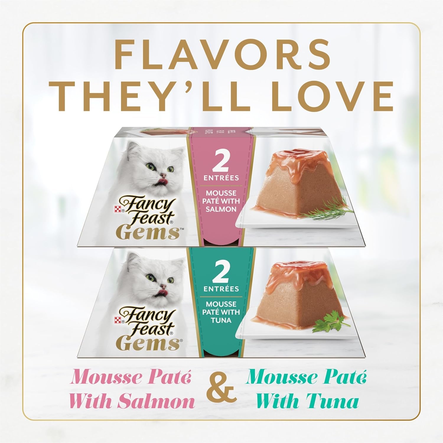 Gems Pate Cat Food Mousse Salmon or Tuna and a Halo of Savory Gravy Wet Cat Food Variety Pack - (1) 8 Ct. Boxes - 8 Ct. Box