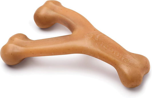 Wishbone Durable Dog Chew Toy for Aggressive Chewers, Made in USA, Large, Real Chicken Flavor