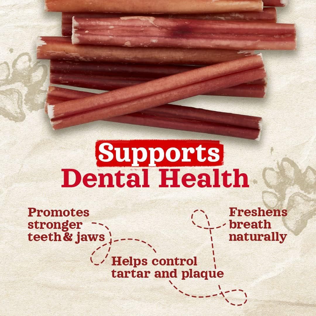 Odor-Free Select Bully Sticks, (6-Inch, 1-Pound), Hand Selected for Consistent Thickness, 100% Beef Pizzle Dog Chews, Fully Digestible, High Protein, Best Dental Treats