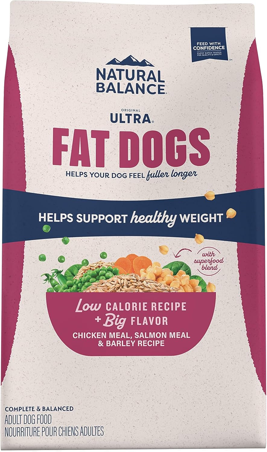 Original Ultra Fat Dogs Chicken Meal, Salmon Meal & Barley Recipe Adult Dry Dog Food, 24 Lbs.