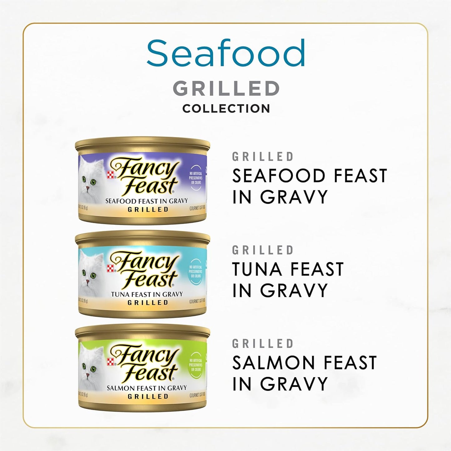 Purina  Grilled Wet Cat Food Seafood Collection in Wet Cat Food Variety Pack - (Pack of 24) 3 Oz. Cans