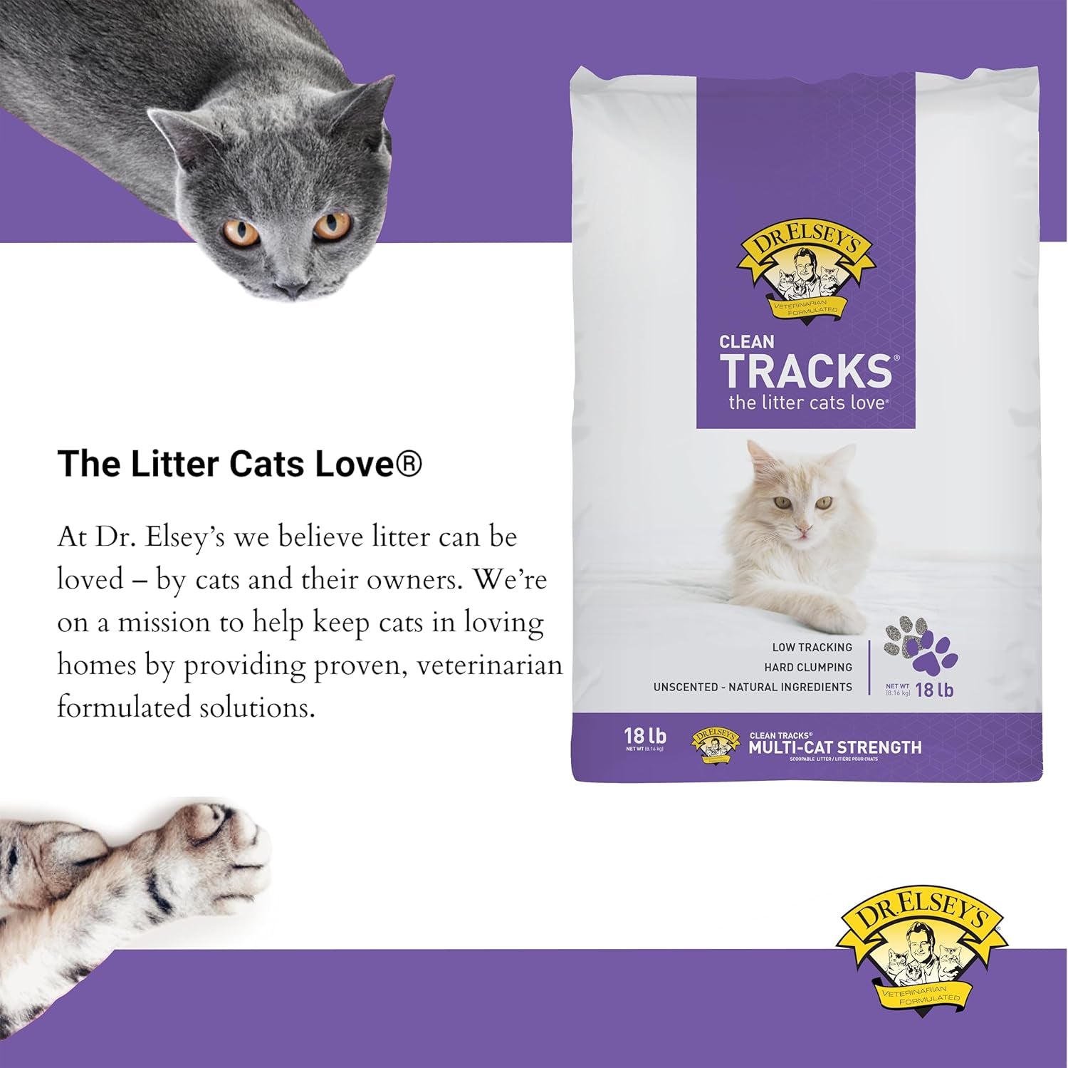 ® Clean Tracks® Clumping Clay Cat Litter 18Lb. Bag