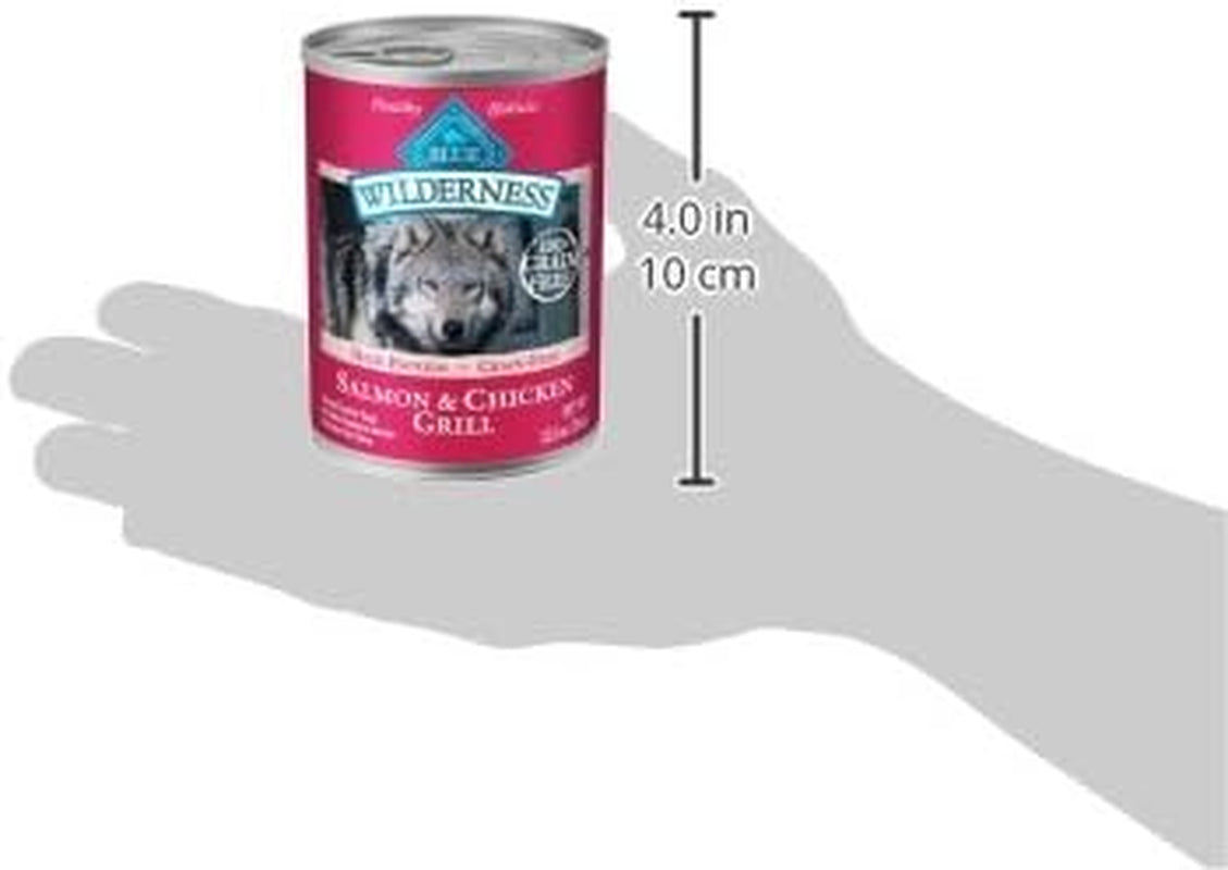 Wilderness Adult Wet Dog Food, High-Protein & Grain-Free, Made with Natural Ingredients, Salmon & Chicken Grill, 12.5-Oz. Cans, 12 Count