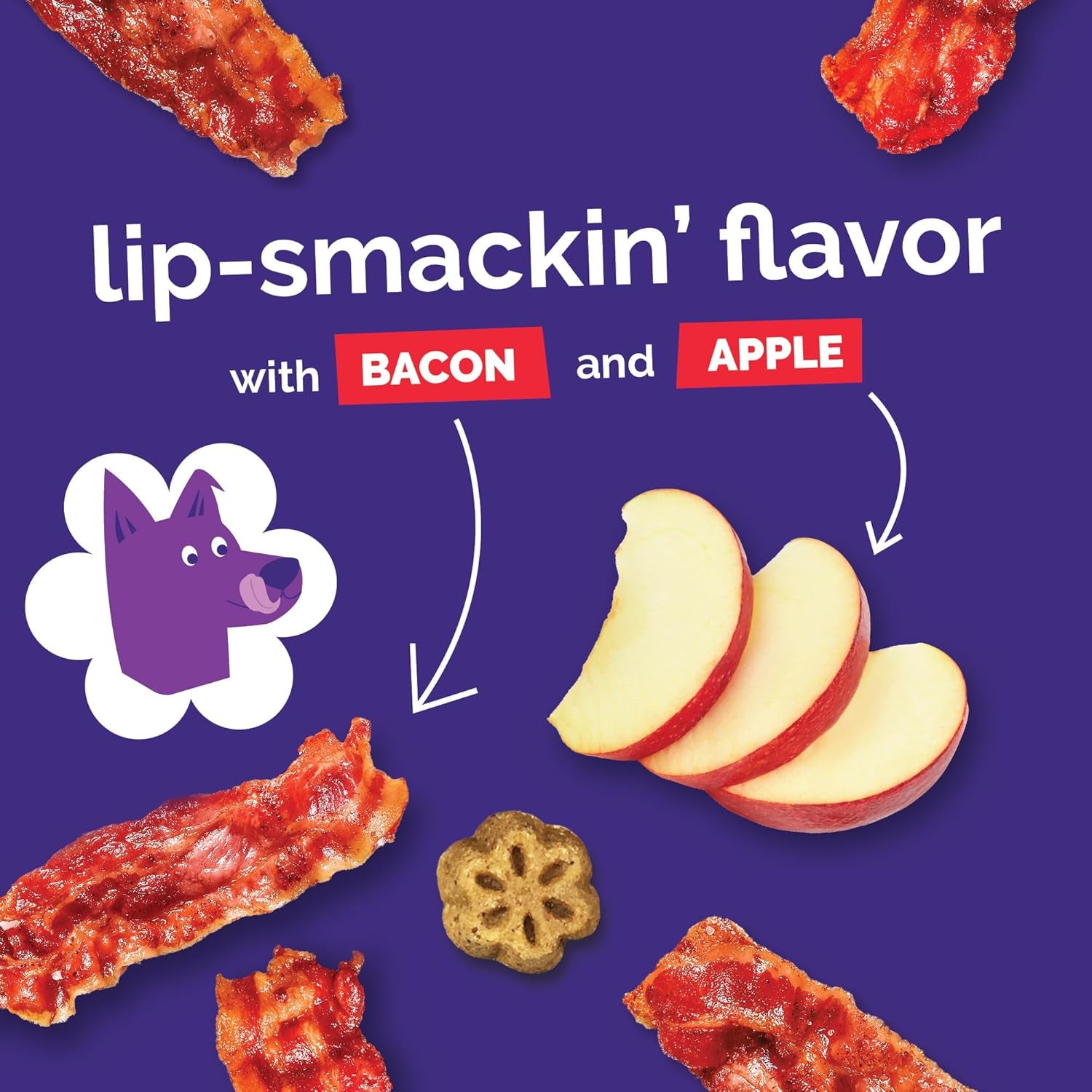 Skinny Mini Dog Treats, Healthy Sweet Potato Treat for Dogs, Low Calorie & Delicious, Puppy Training, Free of Wheat, Corn and Soy, Made in the USA, Bacon and Apple Flavor, 5Oz