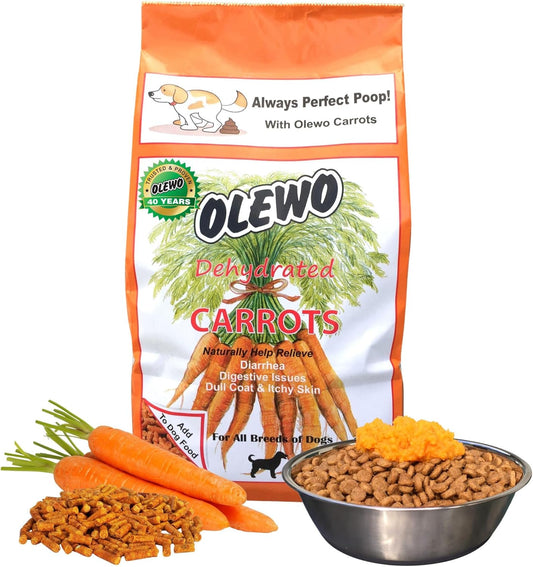 Original Carrots for Dogs – Fiber for Perfect Poop, Dehydrated Dog Food Toppers for Picky Eaters, Natural Skin & Coat Support, Multivitamin, Probiotics for Digestive & Gut Health, 2.2 Lbs