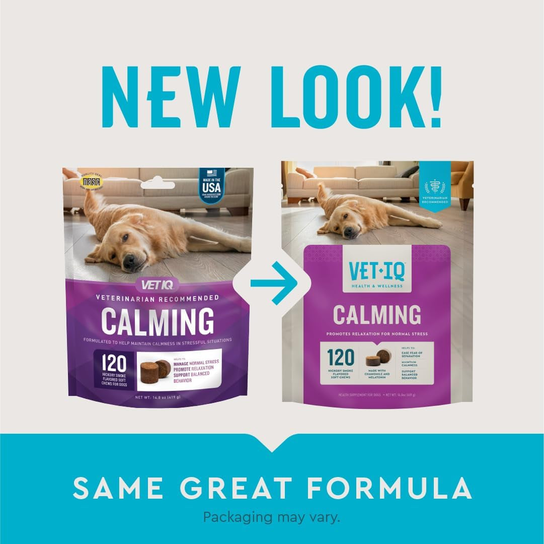Calming Support Supplement, Calming Chews for Dogs Help Manage Stress and Promote Relaxation, Anxiety Relief for Dogs, Made in the USA, 120 Count