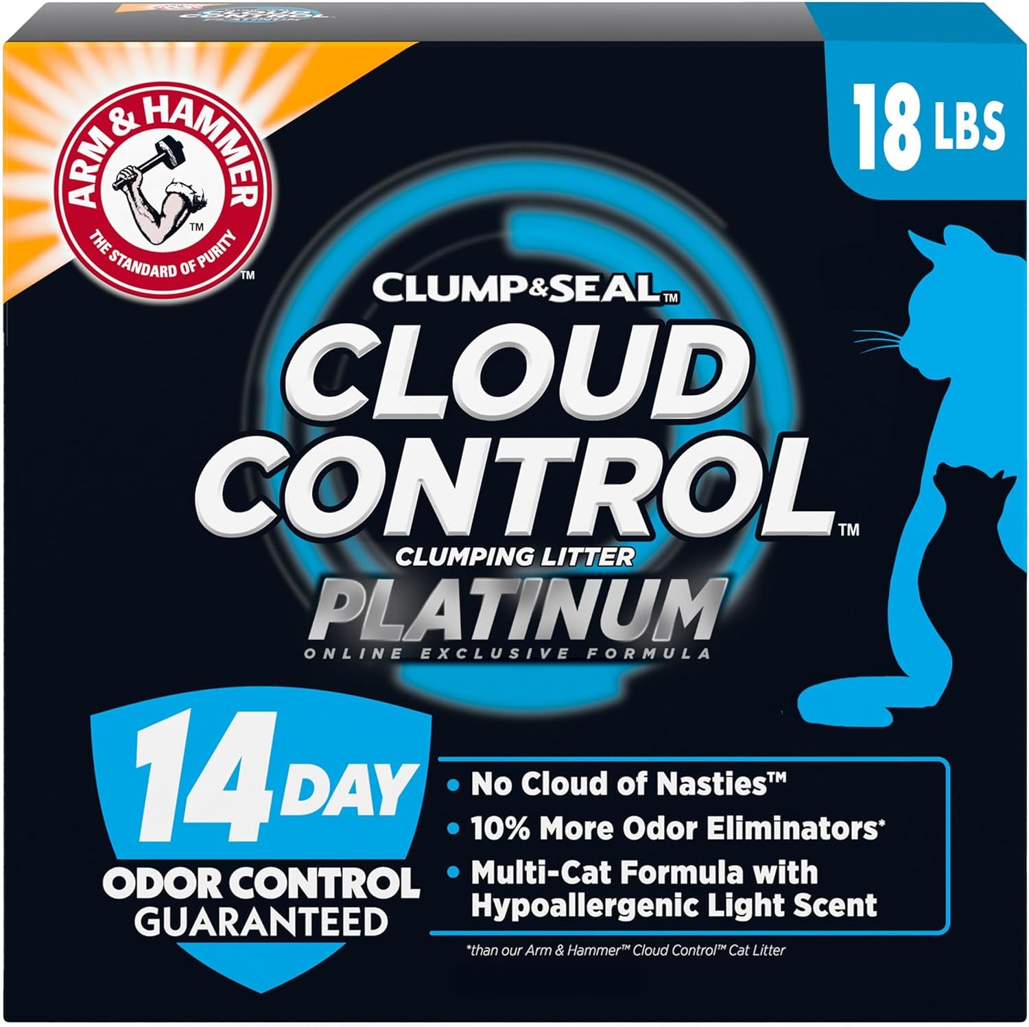 Cloud Control Platinum Clumping Cat Litter Odor Control, 18 Lbs.