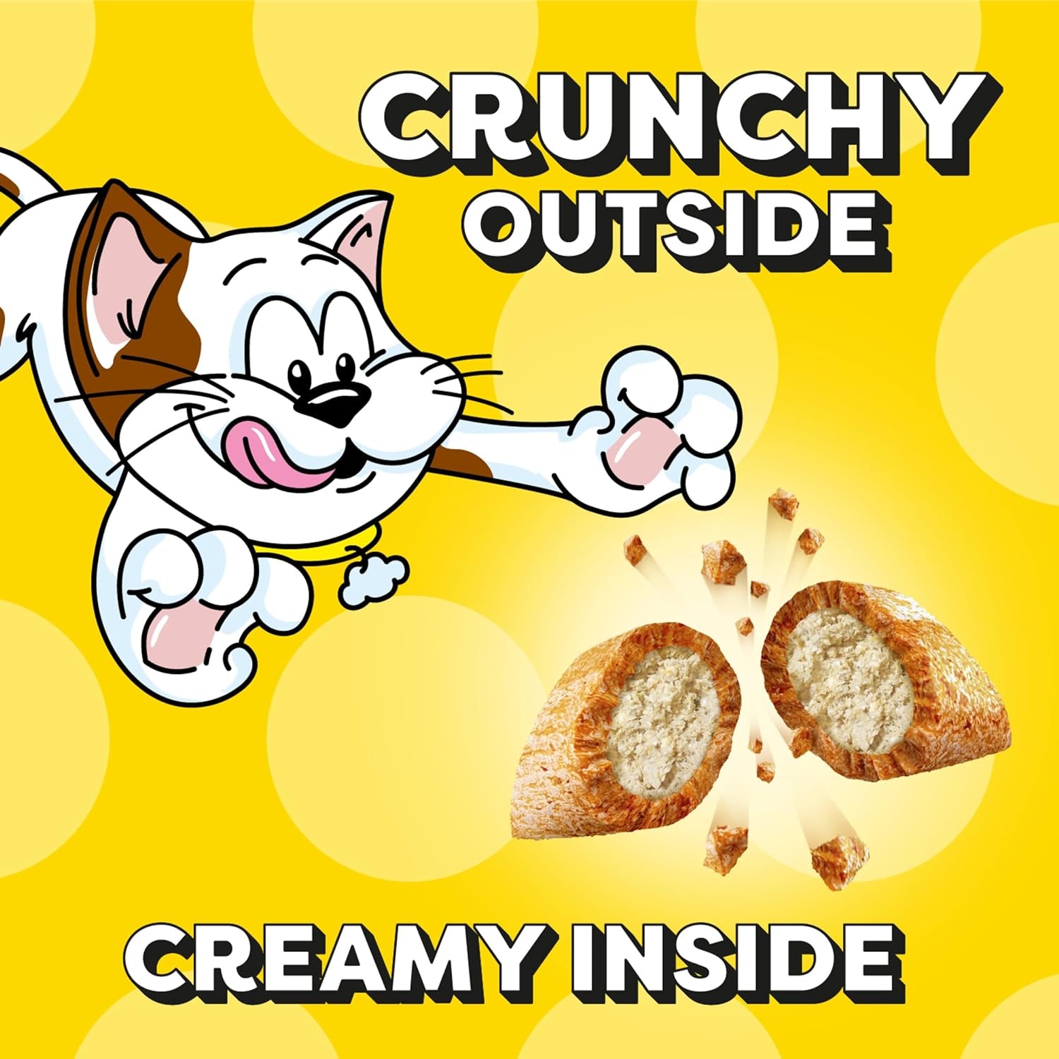 Jumbo Stuff Crunchy and Soft Cat Treats, Tasty Chicken Flavor, 14 Oz. Tub